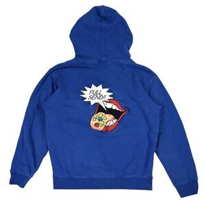 Nelk Boys Hoodie Mens S‎ Blue Embroidered Full Send Candy Sweatshirt Vintage